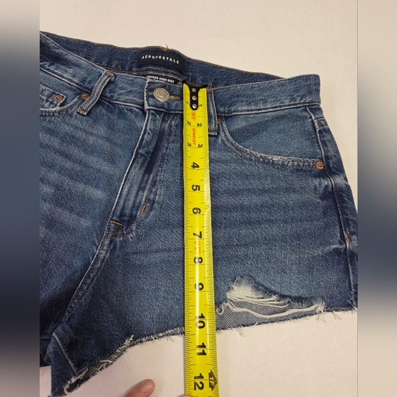 Aeropostale Vintage High Rise Shorty Womens Blue Jean Shorts EUC Size 6 - Picture 8 of 8